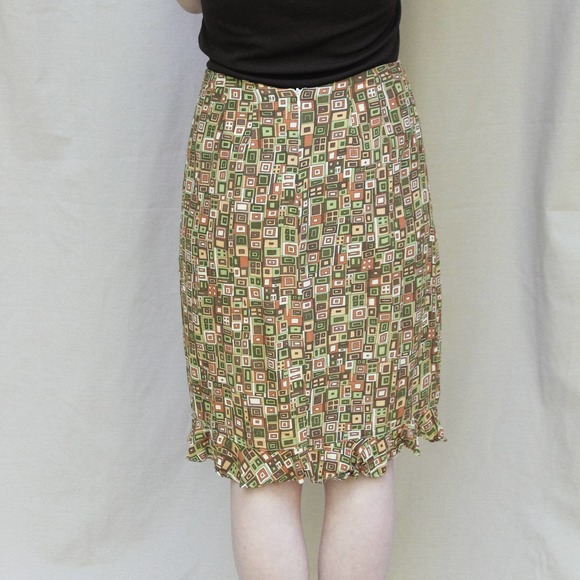 80s Vintage Mod Print Pencil Skirt Barbara Lesser - Picture 4 of 5